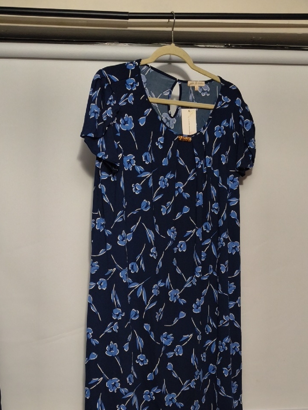 Women's Navy Blue Floral Midi Dress